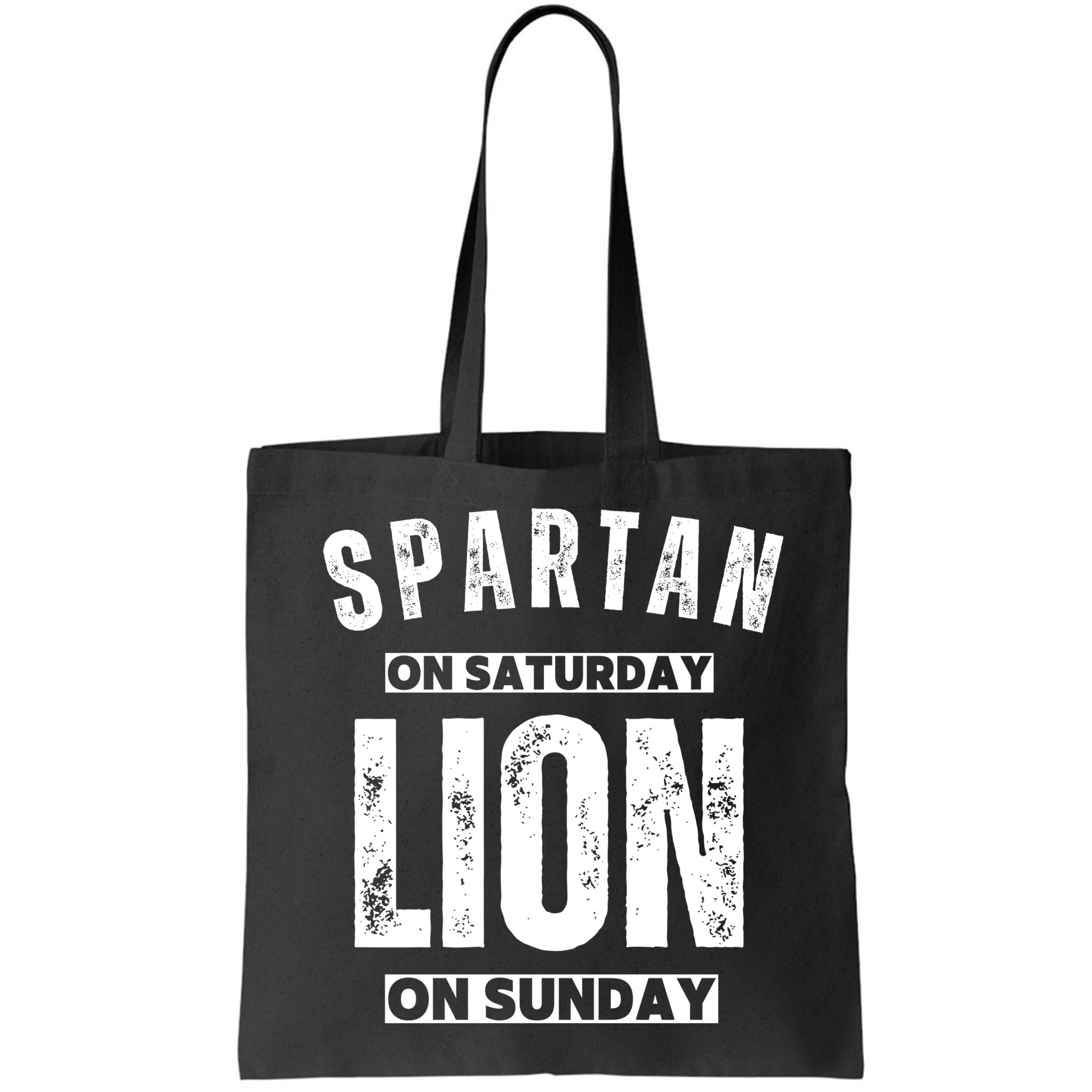 Spartan On Saturday Lion On Sunday Funny Detroit Vintage Bag