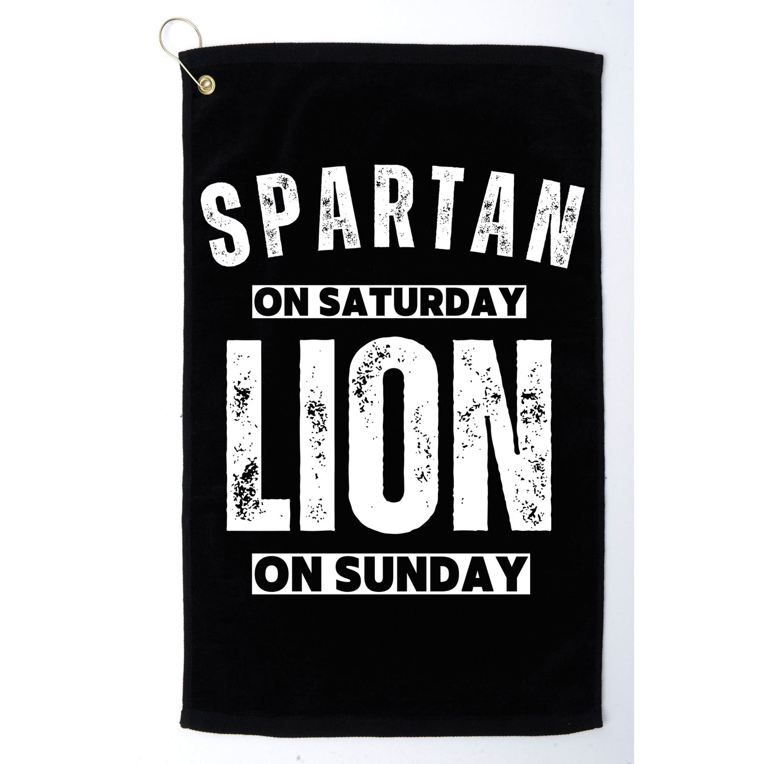 Spartan On Saturday Lion On Sunday Funny Detroit Vintage Golf Towel