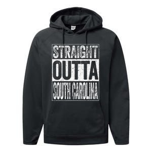 Straight Outta South Carolina Sc State Performance Fleece Hoodie