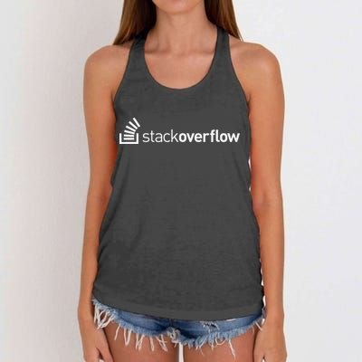 Stack Overflow Software Developers Programmers Coders v2 Women's Knotted Racerback Tank