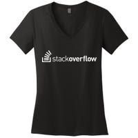Stack Overflow Software Developers Programmers Coders v2 Women's V-Neck T-Shirt