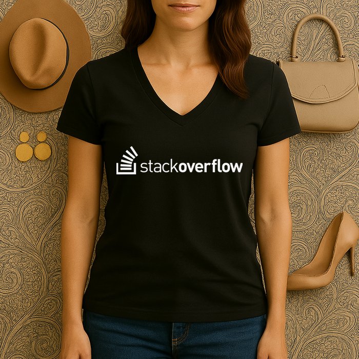 Stack Overflow Software Developers Programmers Coders v2 Women's V-Neck T-Shirt