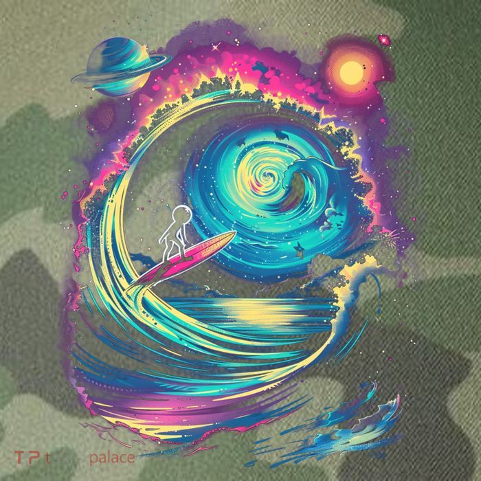Surfing Outta Space Astronaut Legacy Tie Dye Trucker Hat