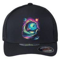 Surfing Outta Space Astronaut Flexfit Unipanel Trucker Cap