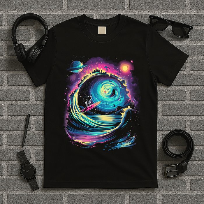 Surfing Outta Space Astronaut T-Shirt