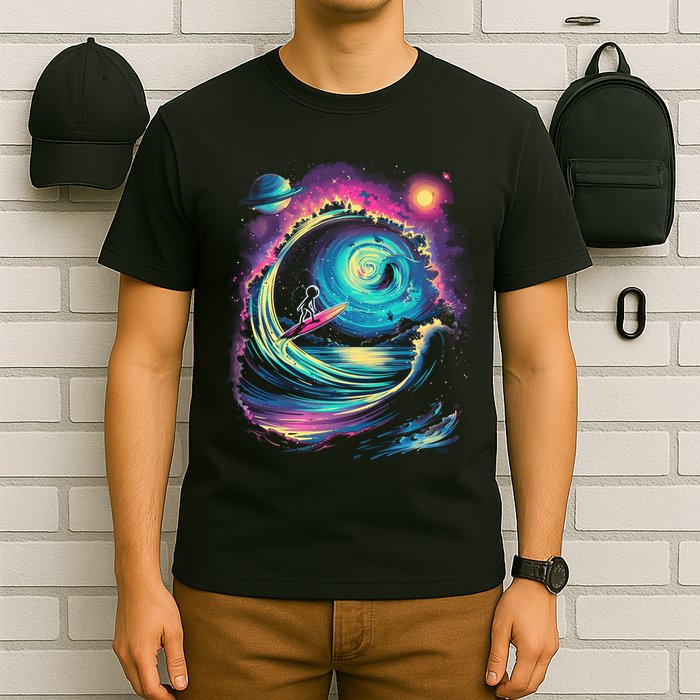 Surfing Outta Space Astronaut T-Shirt
