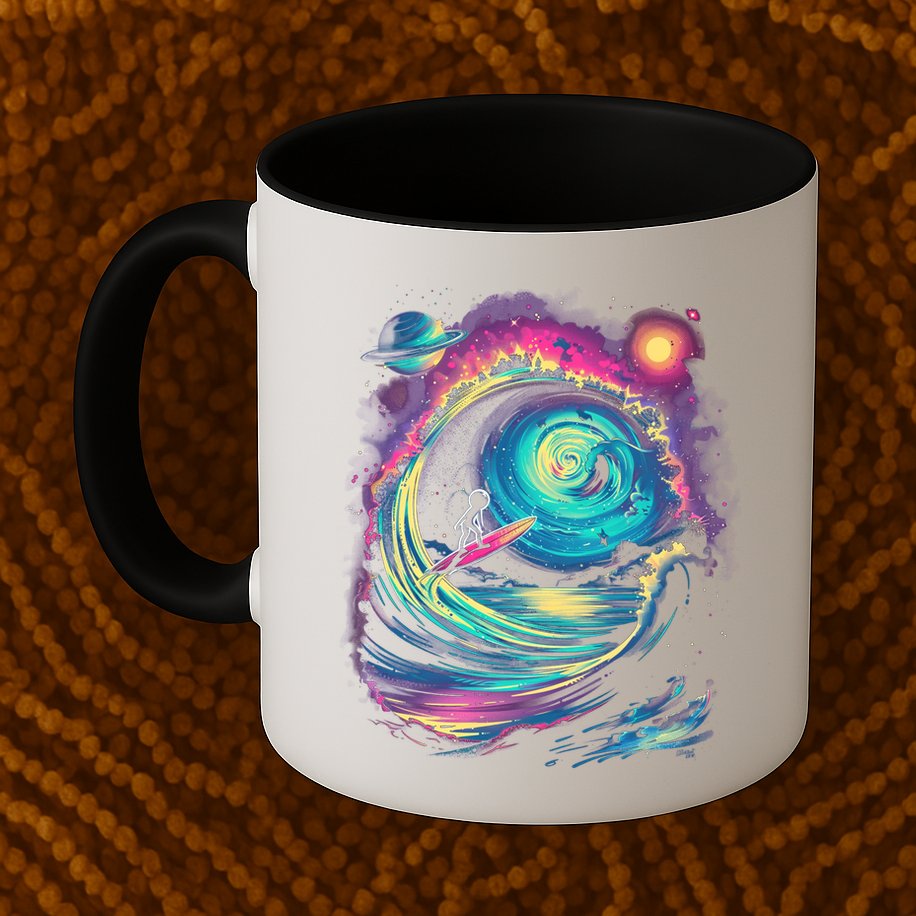 Surfing Outta Space Astronaut Mug