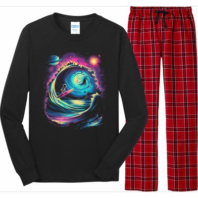 Surfing Outta Space Astronaut Long Sleeve Pajama Set