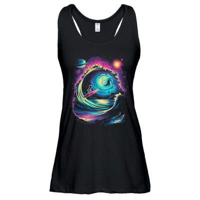 Surfing Outta Space Astronaut Ladies Essential Flowy Tank
