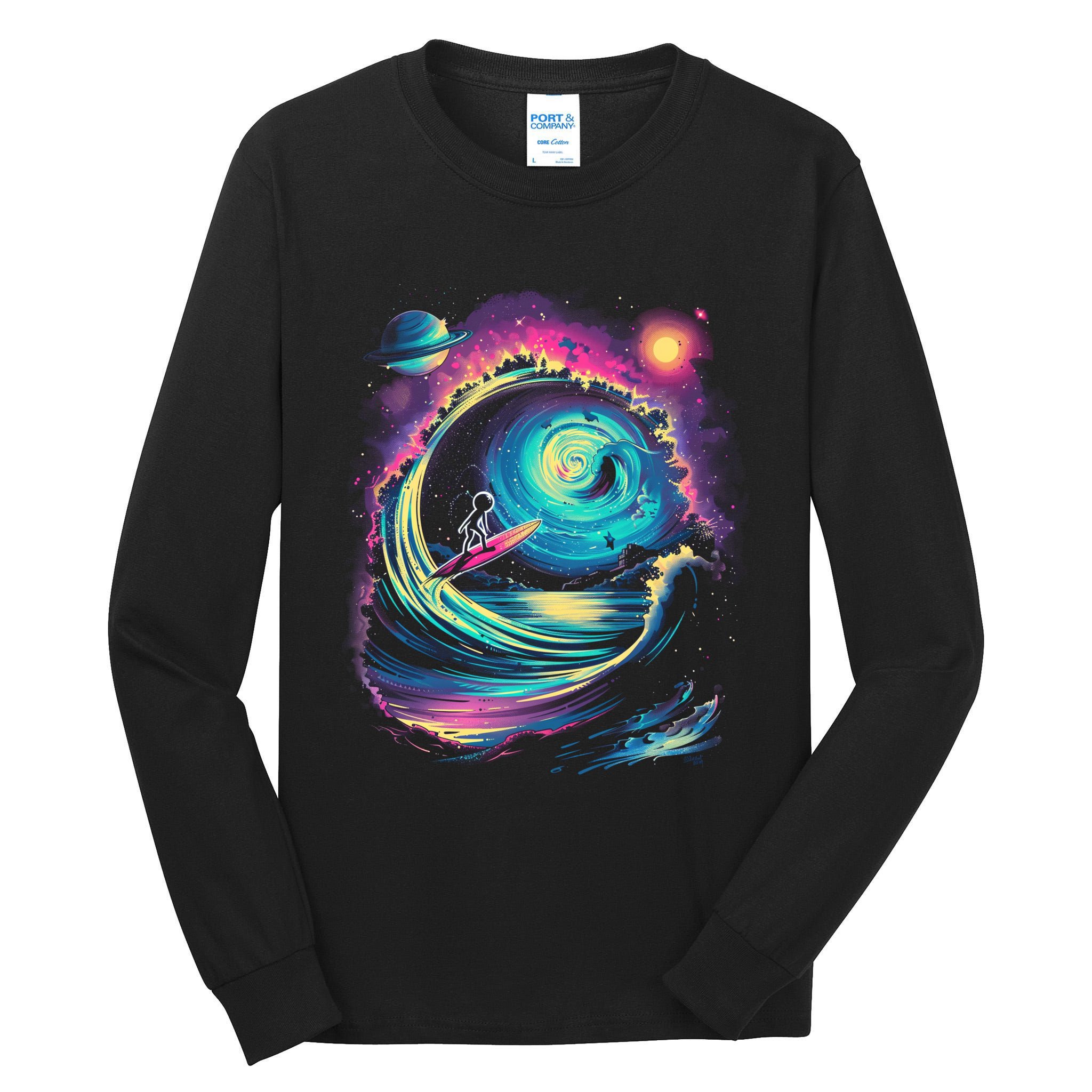 Surfing Outta Space Astronaut Tall Long Sleeve T-Shirt