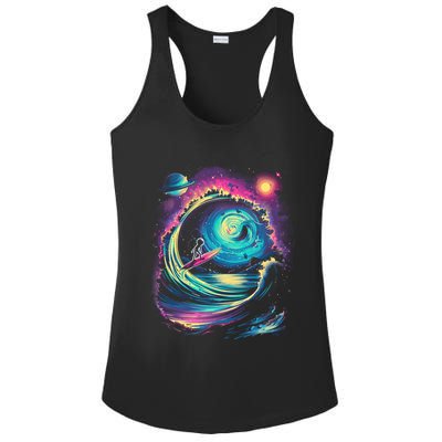 Surfing Outta Space Astronaut Ladies PosiCharge Competitor Racerback Tank