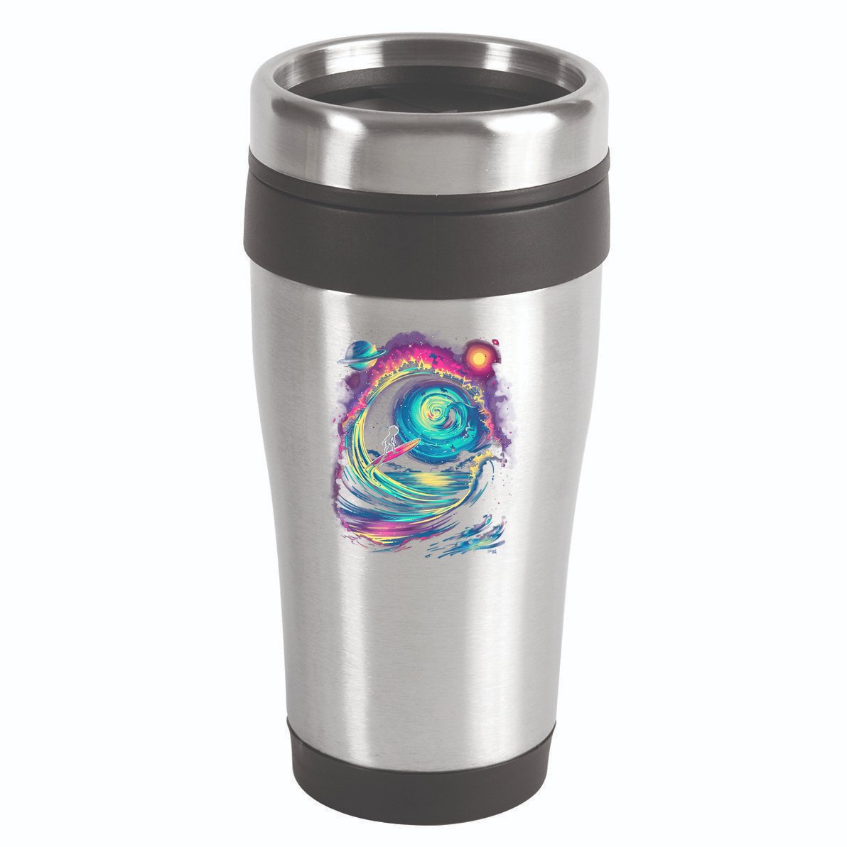 Surfing Outta Space Astronaut 16oz Travel Tumbler