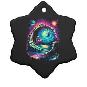 Surfing Outta Space Astronaut Ceramic Star Ornament