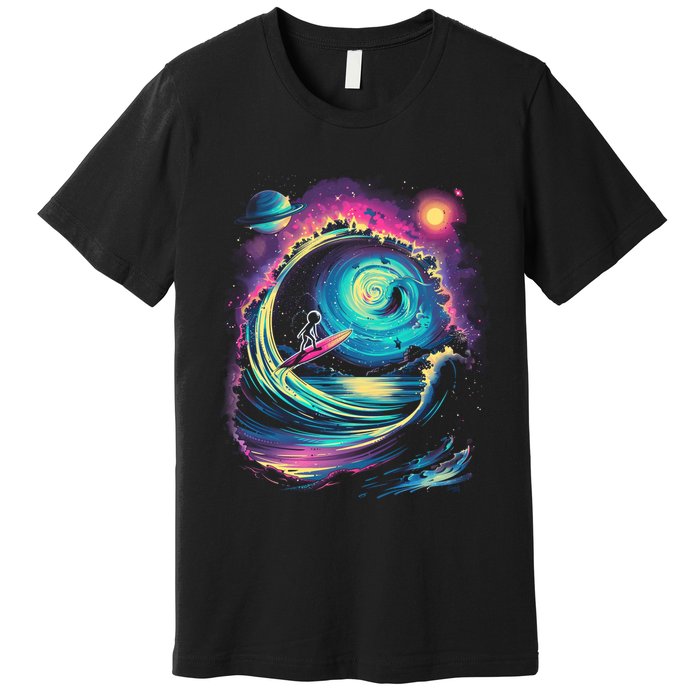 Surfing Outta Space Astronaut Premium T-Shirt