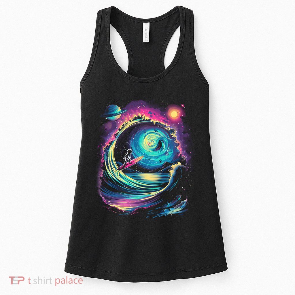 Surfing Outta Space Astronaut Womens Tank Top