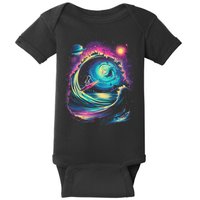 Surfing Outta Space Astronaut Baby Bodysuit