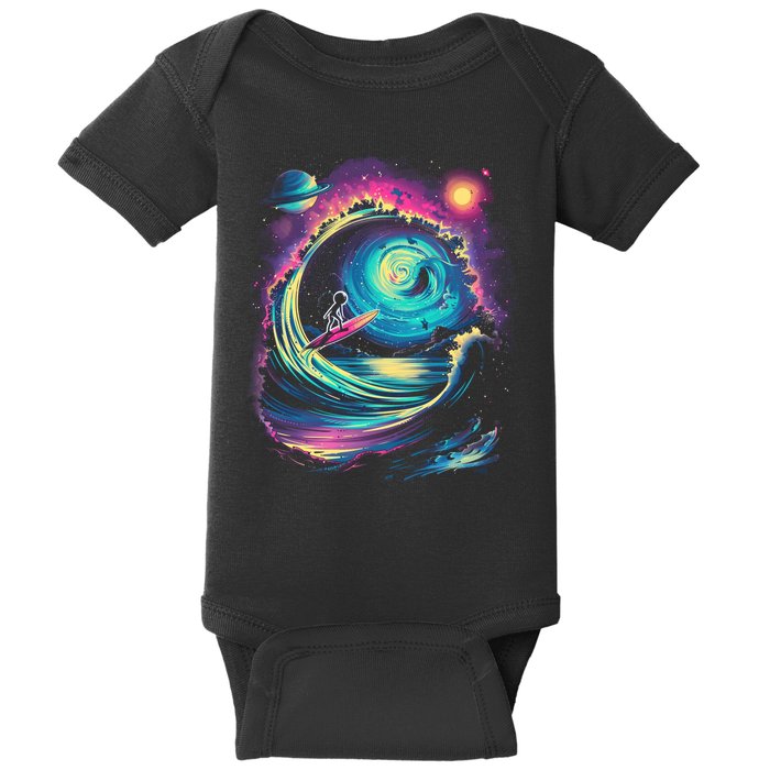 Surfing Outta Space Astronaut Baby Bodysuit
