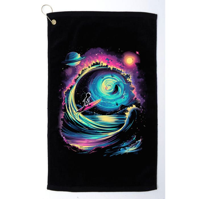 Surfing Outta Space Astronaut Golf Towel