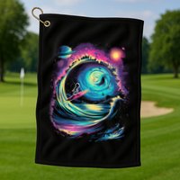 Surfing Outta Space Astronaut Golf Towel
