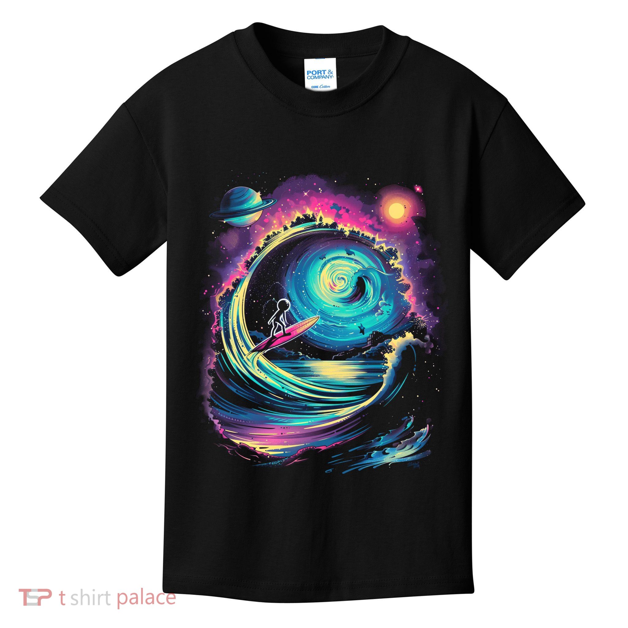 Surfing Outta Space Astronaut Kids T-Shirt