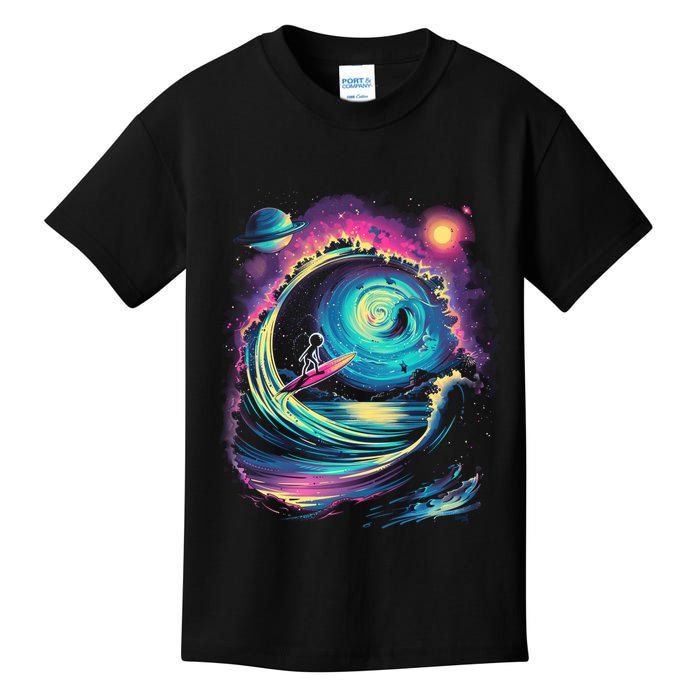 Surfing Outta Space Astronaut Kids T-Shirt