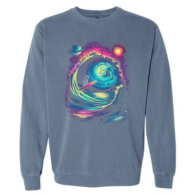 Surfing Outta Space Astronaut Garment-Dyed Sweatshirt