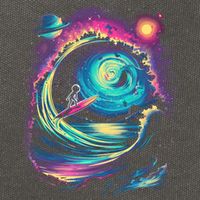 Surfing Outta Space Astronaut Cotton Canvas Backpack