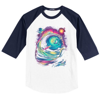 Surfing Outta Space Astronaut Baseball Sleeve Shirt