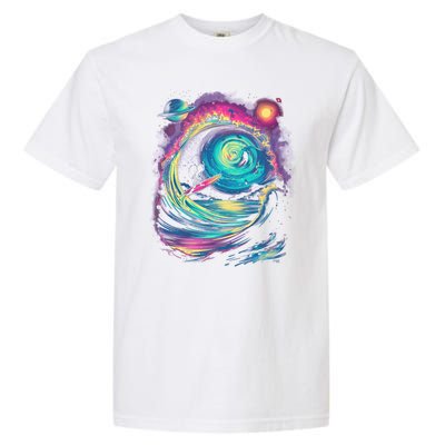 Surfing Outta Space Astronaut Garment-Dyed Heavyweight T-Shirt