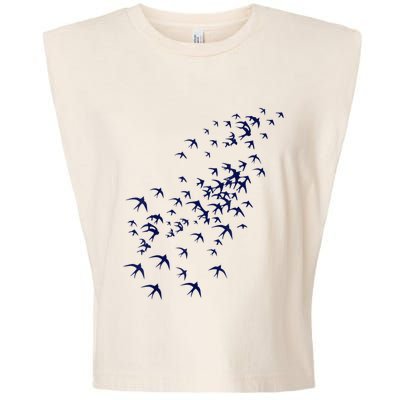 Swarm Of Swallows Flying Flock Of Birds For Nature Lovers Garment-Dyed Women's Muscle Tee