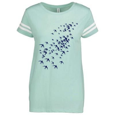 Swarm Of Swallows Flying Flock Of Birds For Nature Lovers Enza Ladies Jersey Football T-Shirt