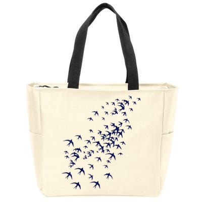 Swarm Of Swallows Flying Flock Of Birds For Nature Lovers Zip Tote Bag