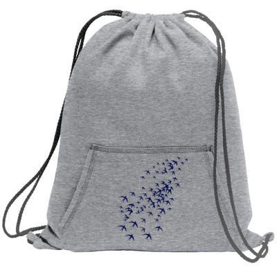 Swarm Of Swallows Flying Flock Of Birds For Nature Lovers Sweatshirt Cinch Pack Bag