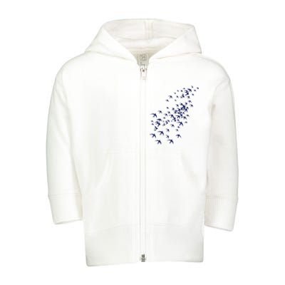 Swarm Of Swallows Flying Flock Of Birds For Nature Lovers Toddler Zip Fleece Hoodie