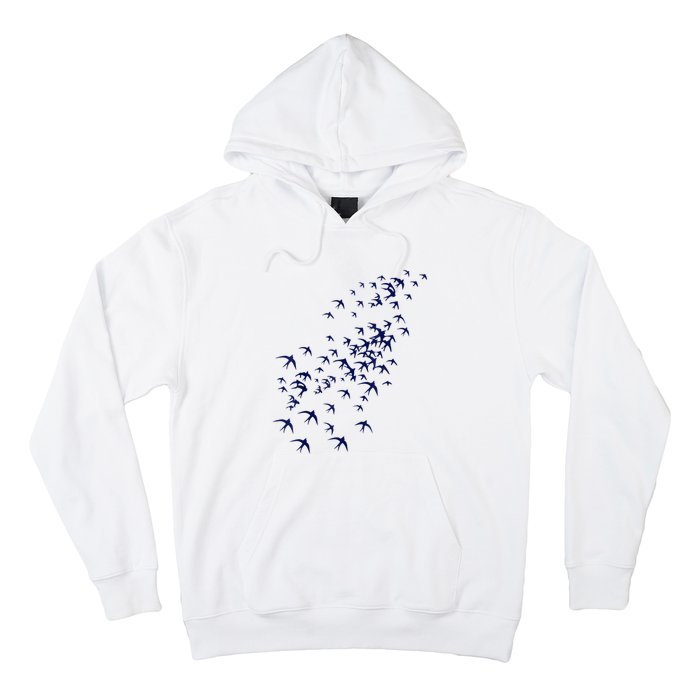 Swarm Of Swallows Flying Flock Of Birds For Nature Lovers Hoodie