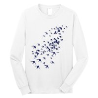 Swarm Of Swallows Flying Flock Of Birds For Nature Lovers Long Sleeve Shirt