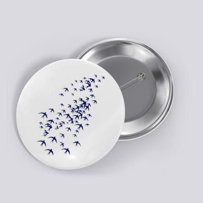 Swarm Of Swallows Flying Flock Of Birds For Nature Lovers Button