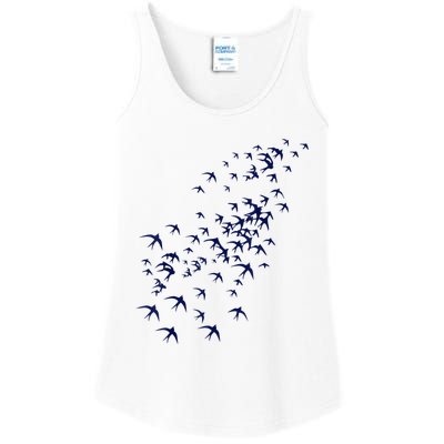 Swarm Of Swallows Flying Flock Of Birds For Nature Lovers Ladies Essential Tank