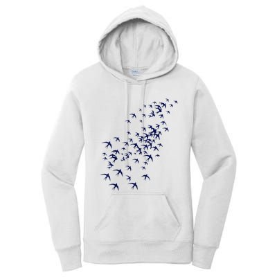 Swarm Of Swallows Flying Flock Of Birds For Nature Lovers Women's Pullover Hoodie