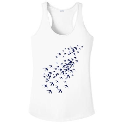 Swarm Of Swallows Flying Flock Of Birds For Nature Lovers Ladies PosiCharge Competitor Racerback Tank