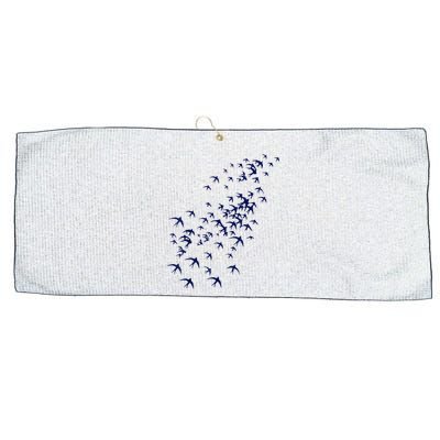 Swarm Of Swallows Flying Flock Of Birds For Nature Lovers Large Microfiber Waffle Golf Towel