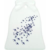 Swarm Of Swallows Flying Flock Of Birds For Nature Lovers Ceramic Bell Ornament