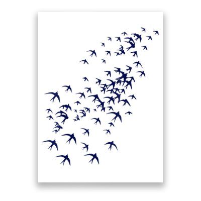 Swarm Of Swallows Flying Flock Of Birds For Nature Lovers Poster