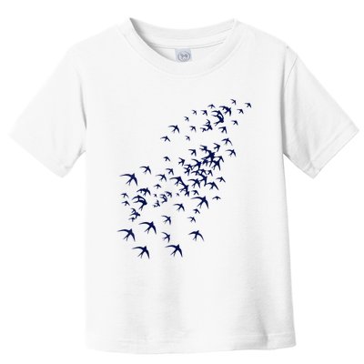 Swarm Of Swallows Flying Flock Of Birds For Nature Lovers Toddler T-Shirt