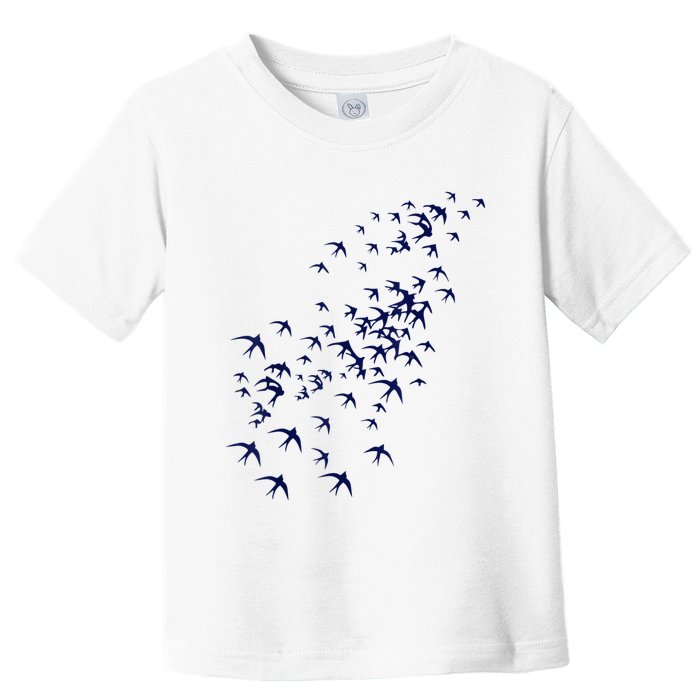 Swarm Of Swallows Flying Flock Of Birds For Nature Lovers Toddler T-Shirt