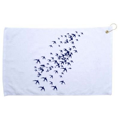 Swarm Of Swallows Flying Flock Of Birds For Nature Lovers Grommeted Golf Towel