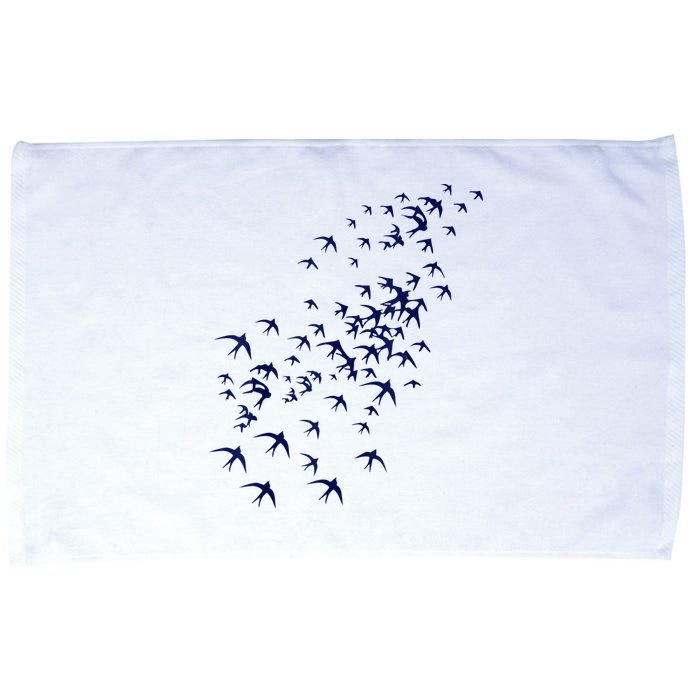 Swarm Of Swallows Flying Flock Of Birds For Nature Lovers Microfiber Hand Towel