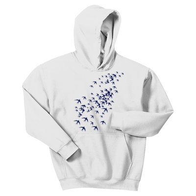 Swarm Of Swallows Flying Flock Of Birds For Nature Lovers Kids Hoodie