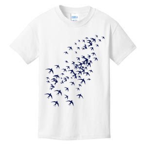 Swarm Of Swallows Flying Flock Of Birds For Nature Lovers Kids T-Shirt