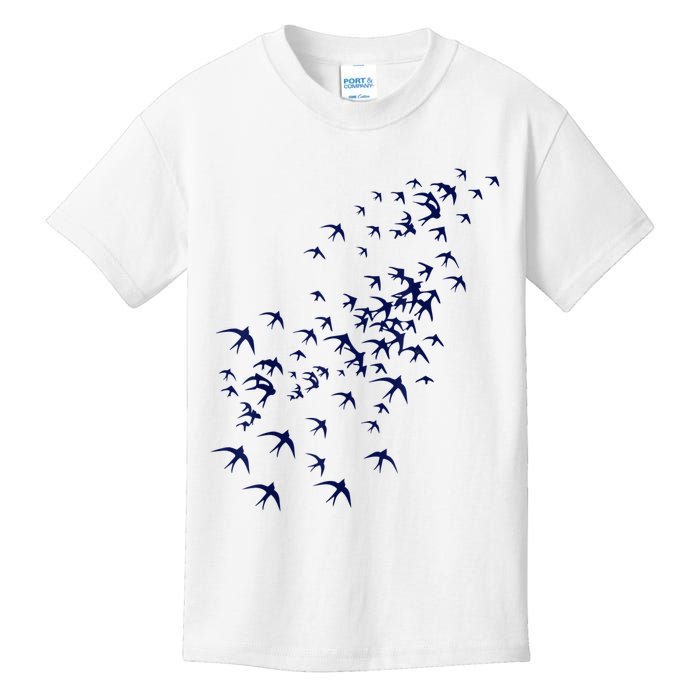 Swarm Of Swallows Flying Flock Of Birds For Nature Lovers Kids T-Shirt